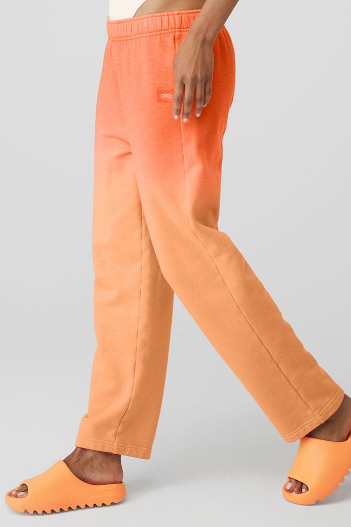 Orange Alo Yoga Straight Leg Ombre Sweat Women's Pants | 54891XZKT