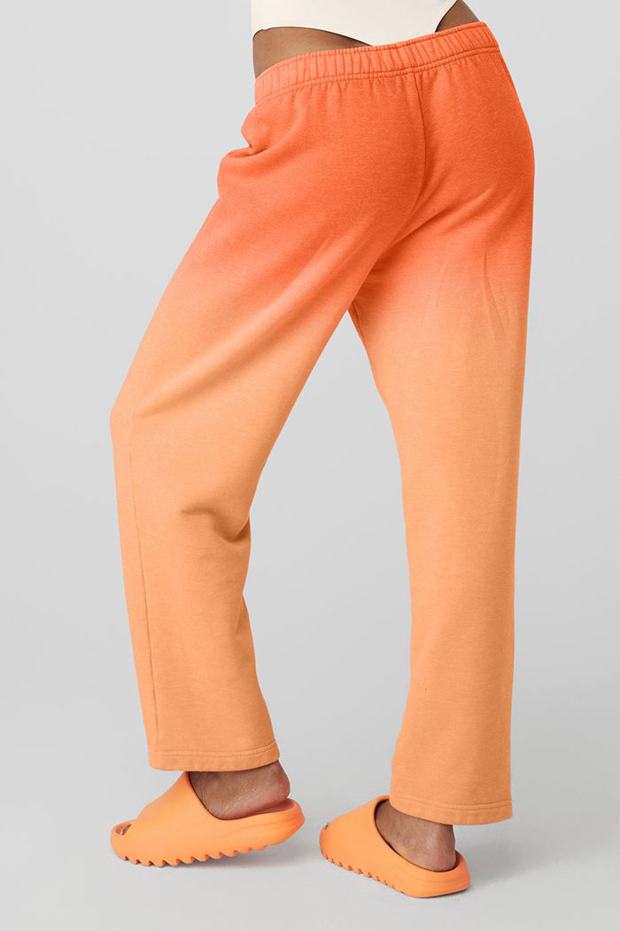 Orange Alo Yoga Straight Leg Ombre Sweat Women's Pants | 54891XZKT