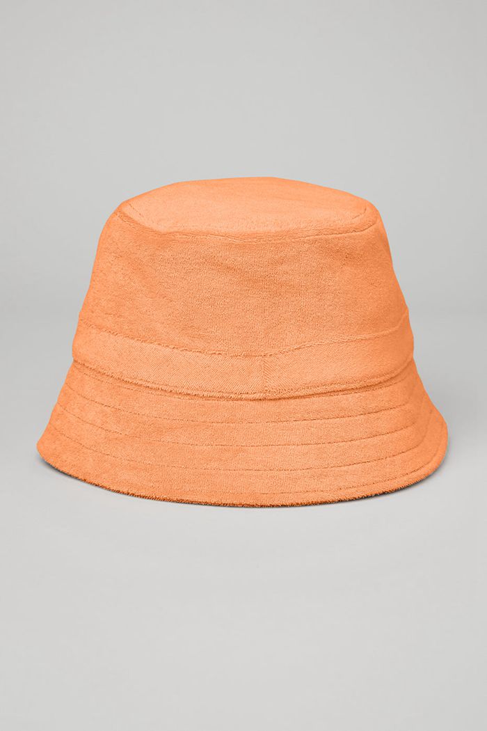 Orange Alo Yoga Terry Beachside Bucket Women's Hats | 39057CBWS