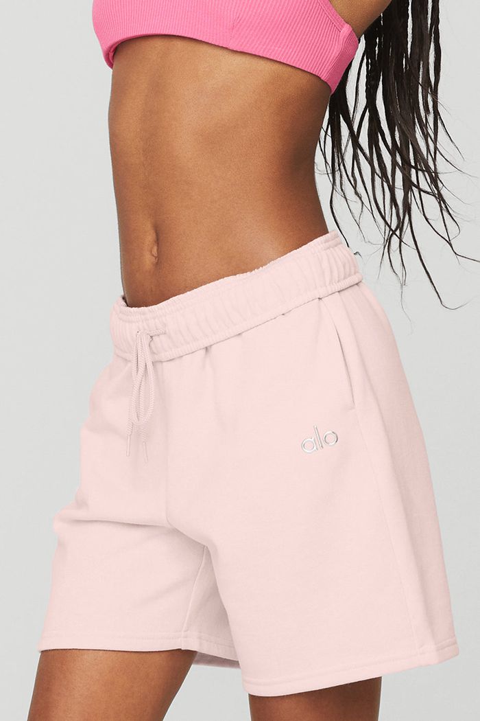 Pink Alo Yoga Accolade Sweat Women's Short | 71604LSYE