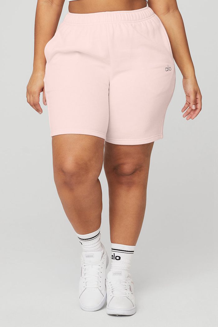 Pink Alo Yoga Accolade Sweat Women's Short | 71604LSYE