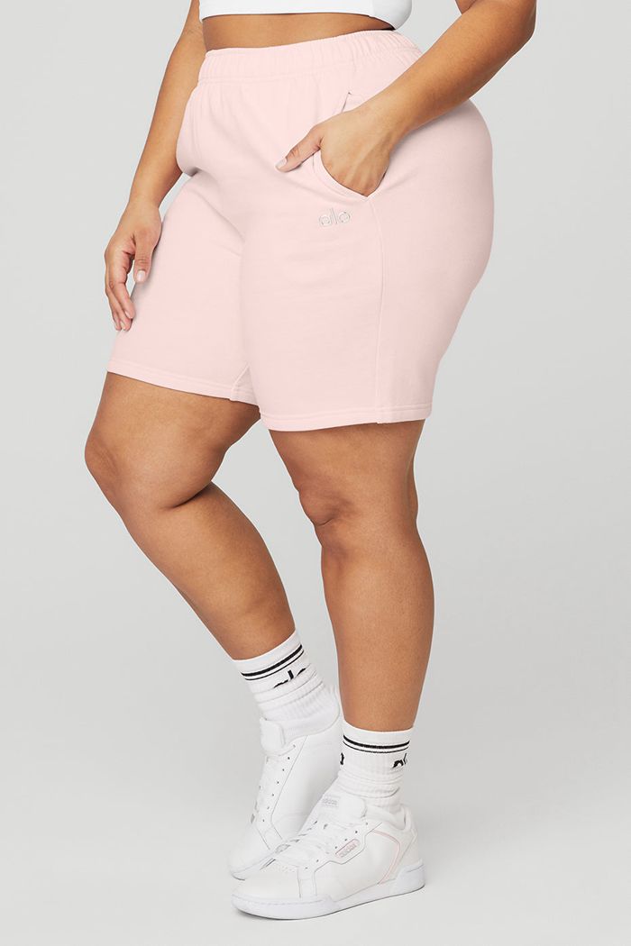 Pink Alo Yoga Accolade Sweat Women's Short | 71604LSYE