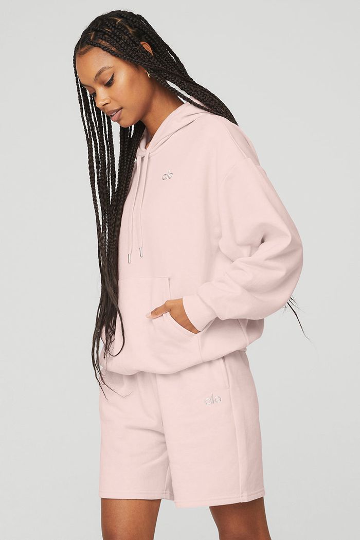 Pink Alo Yoga Accolade Women's Hoodie | 49537ZMQF