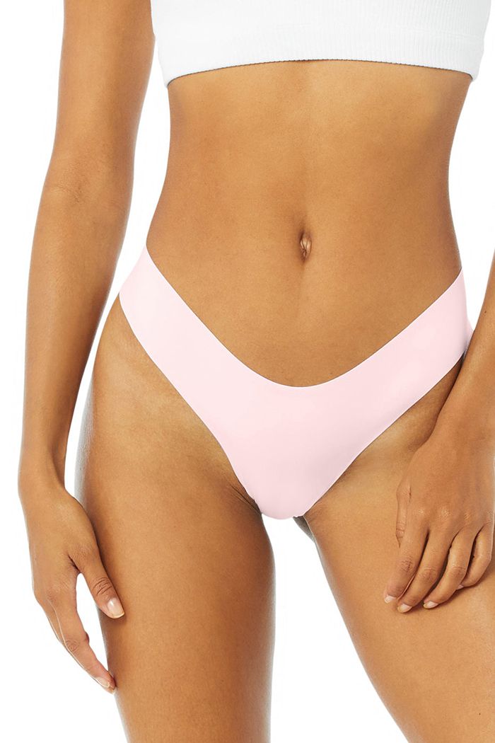 Pink Alo Yoga Airbrush Invisible Cheeky Women's Underwear | 12746JBDL