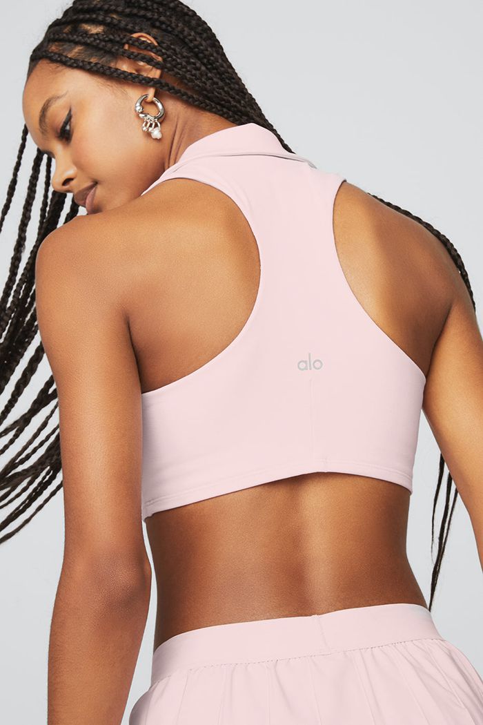 Pink Alo Yoga Charmed Collar Women's Bras | 69410KORV