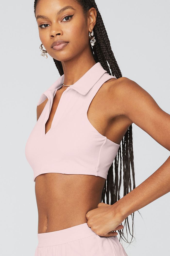 Pink Alo Yoga Charmed Collar Women's Bras | 69410KORV