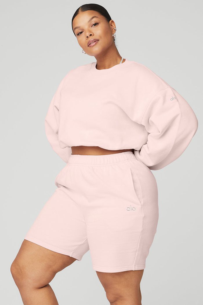 Pink Alo Yoga Devotion Crew Neck Women's Pullover | 21458GLBC