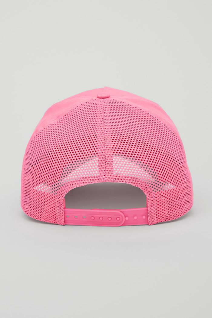 Pink Alo Yoga District Trucker Women's Hats | 87146HNXT