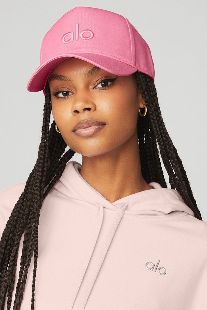 Pink Alo Yoga District Trucker Women's Hats | 87146HNXT