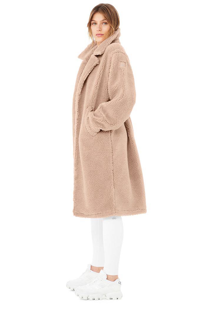 Pink Alo Yoga Oversized Sherpa Trench Women's Coat | 02697RTIO