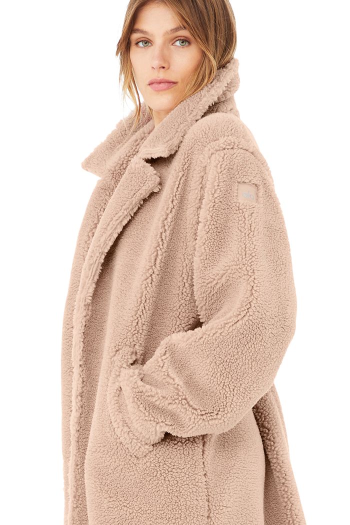 Pink Alo Yoga Oversized Sherpa Trench Women's Coat | 02697RTIO