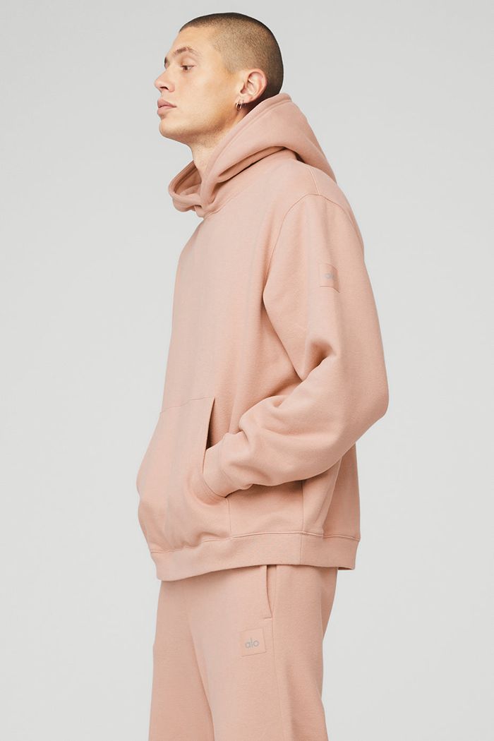 Pink Alo Yoga Renown Men's Hoodie | 84617XVYK