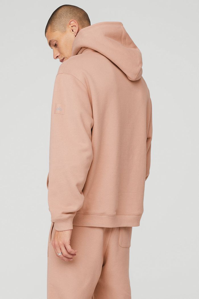 Pink Alo Yoga Renown Men's Hoodie | 84617XVYK