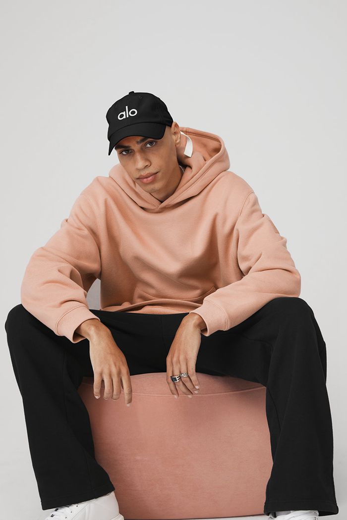 Pink Alo Yoga Renown Men's Hoodie | 84617XVYK