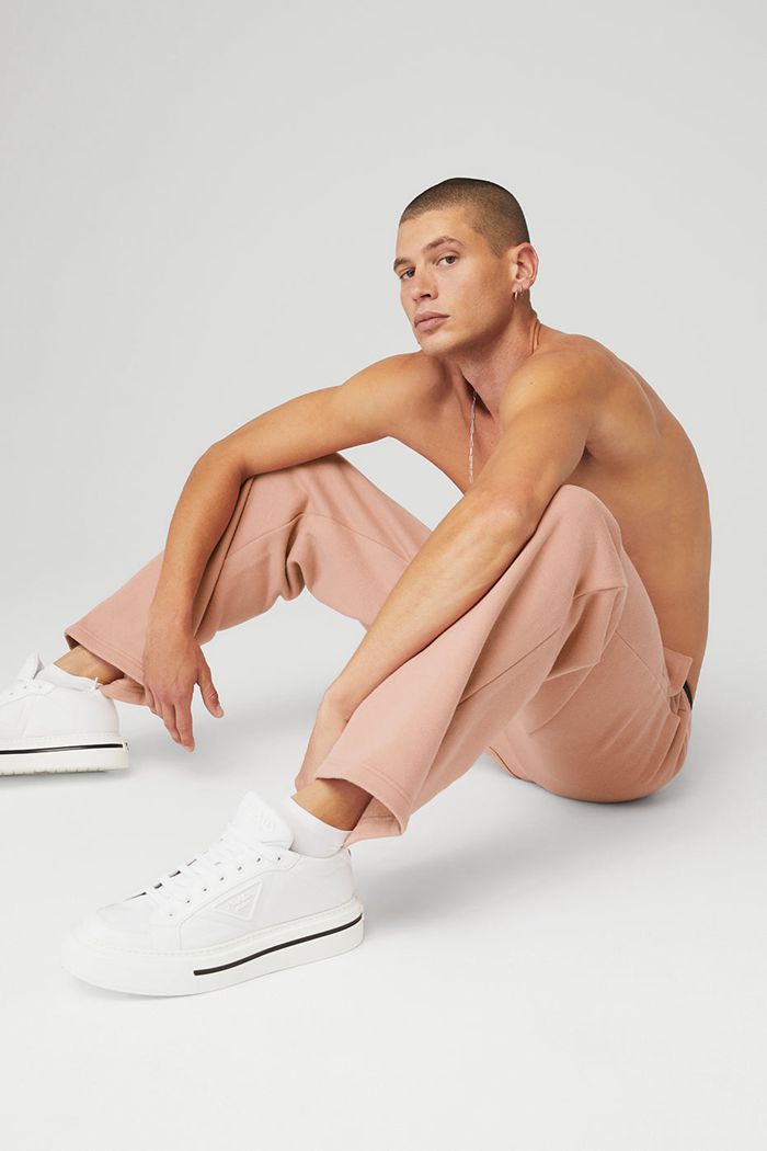 Pink Alo Yoga Renown Sweat Men's Pants | 61095ZECT