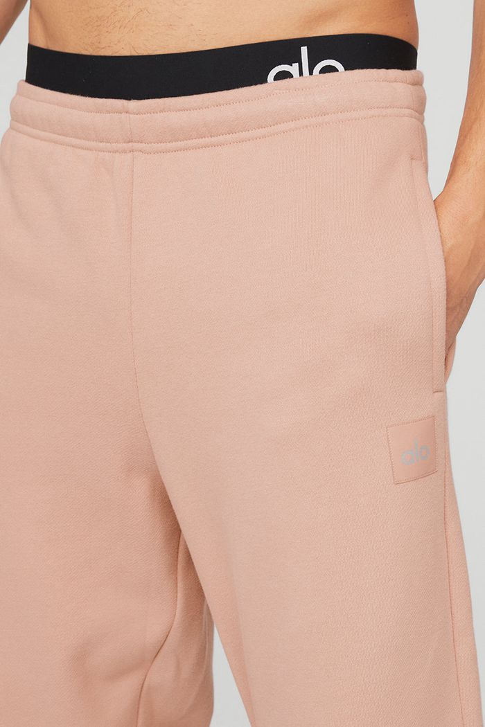 Pink Alo Yoga Renown Sweat Men's Pants | 61095ZECT