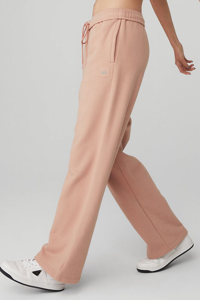 Pink Alo Yoga Renown Sweat Women's Pants | 85973RGXB