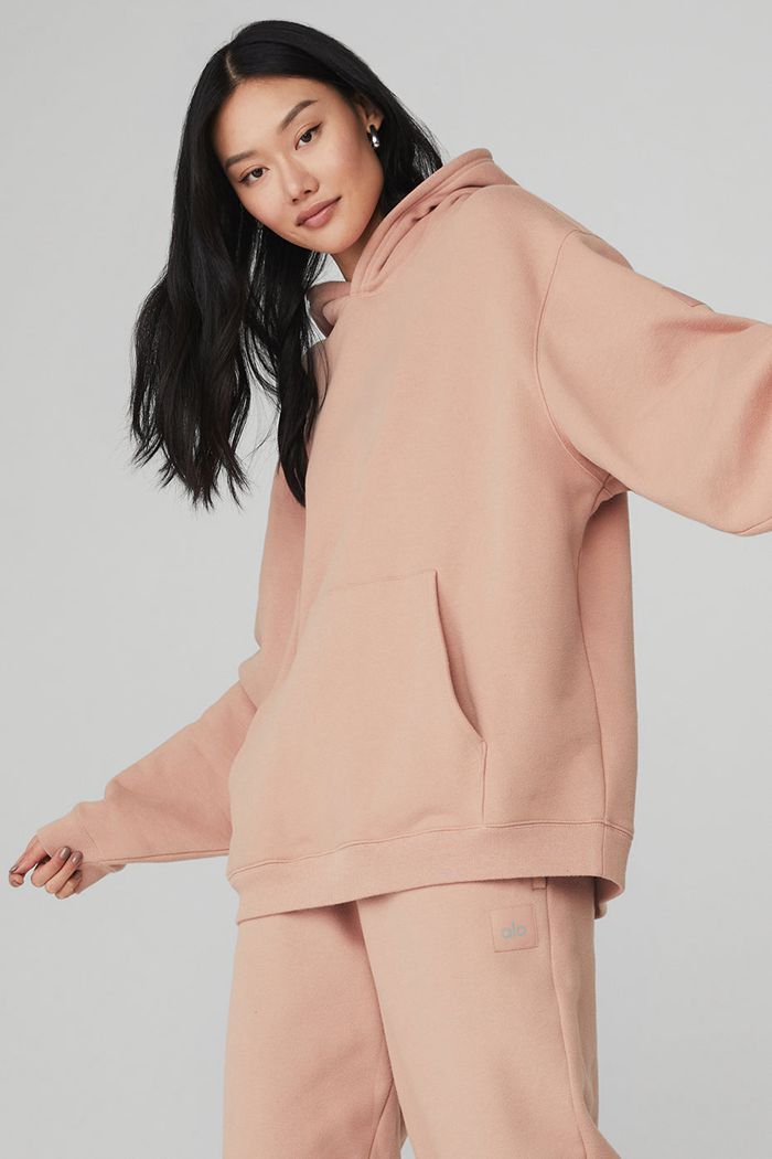 Pink Alo Yoga Renown Women's Hoodie | 16342VJMR