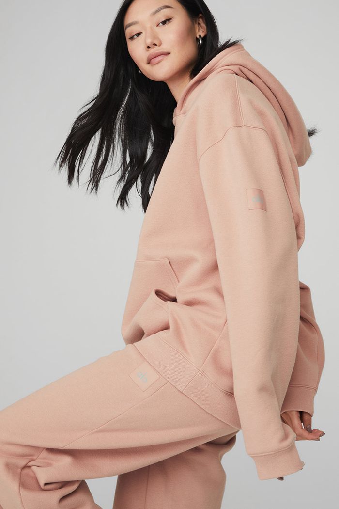 Pink Alo Yoga Renown Women's Hoodie | 16342VJMR