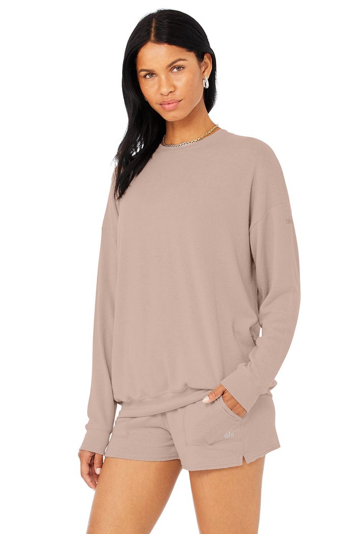 Pink Alo Yoga Soho Women's Pullover | 82156HGYM