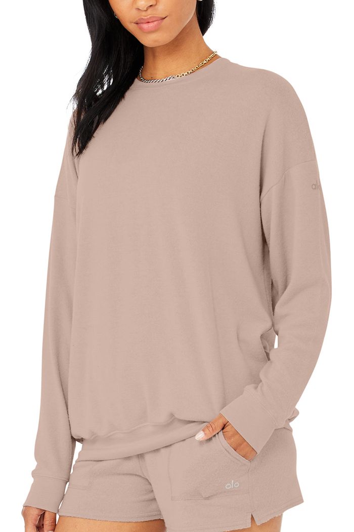 Pink Alo Yoga Soho Women's Pullover | 82156HGYM