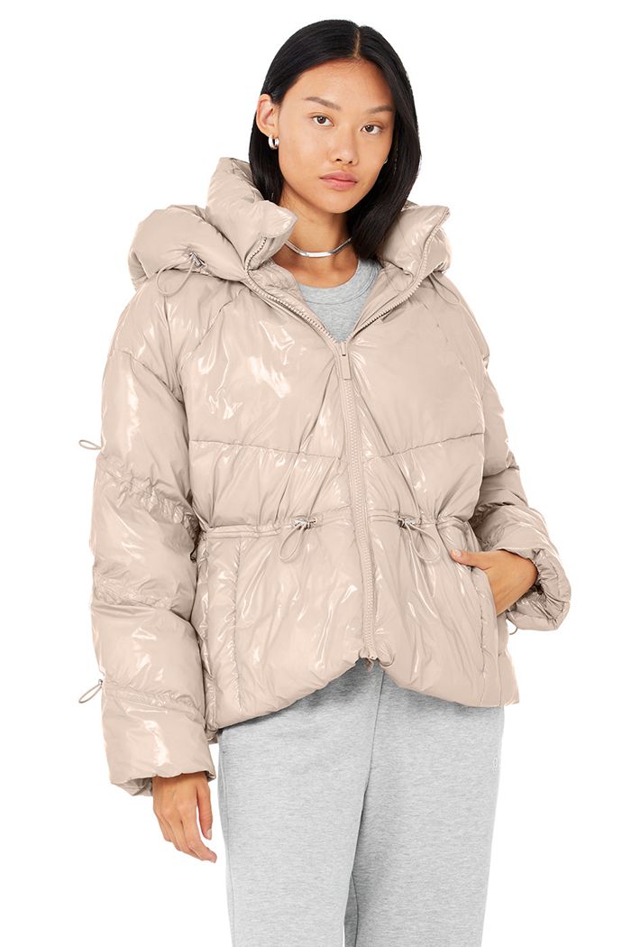 Pink Alo Yoga Stunner Puffer Women\'s Jackets | 60317JHIN