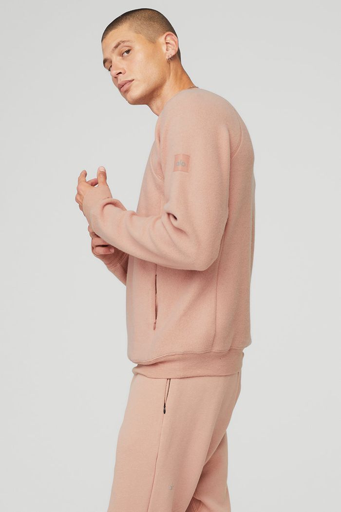 Pink Alo Yoga Triumph Crew Neck Sweatshirt Men's Long Sleeve | 60347CBDS