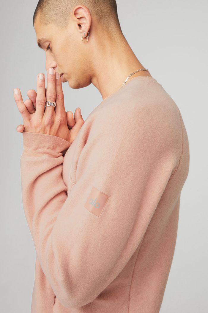 Pink Alo Yoga Triumph Crew Neck Sweatshirt Men's Long Sleeve | 60347CBDS