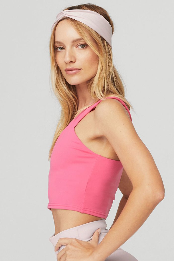 Pink Fuchsia Alo Yoga Airbrush Real Women's Tank Tops | 30197FYZQ