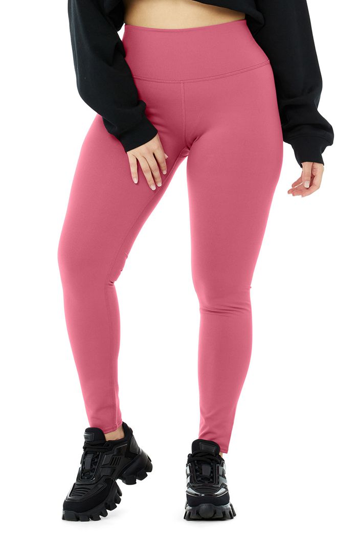 Purple Alo Yoga High-Waist Airbrush Women's Leggings | 67314JFOC