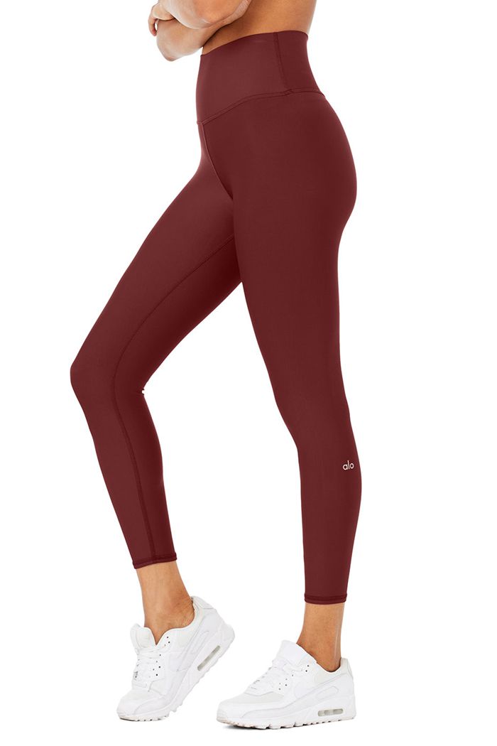 Red Alo Yoga 7/8 High-Waist Airlift Women's Leggings | 57436VKOP