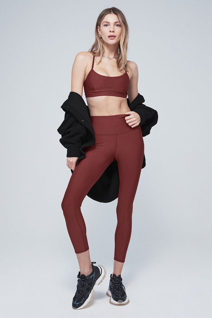 Red Alo Yoga 7/8 High-Waist Airlift Women's Leggings | 57436VKOP