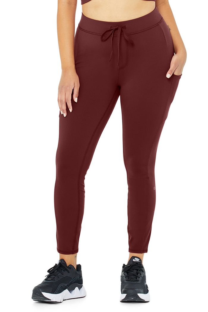 Red Alo Yoga 7/8 High-Waist Checkpoint Women's Leggings | 10935UVZR