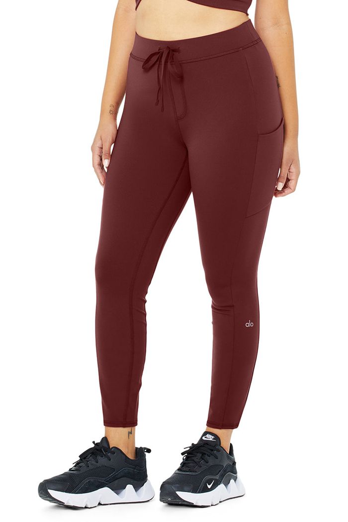 Red Alo Yoga 7/8 High-Waist Checkpoint Women's Leggings | 10935UVZR