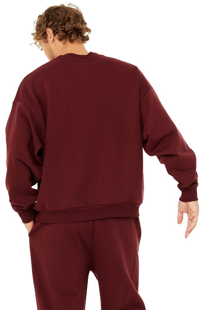 Red Alo Yoga Accolade Crew Neck Men's Pullover | 85293QKUT