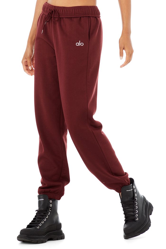 Red Alo Yoga Accolade Sweat Women's Pants | 02835YKRQ