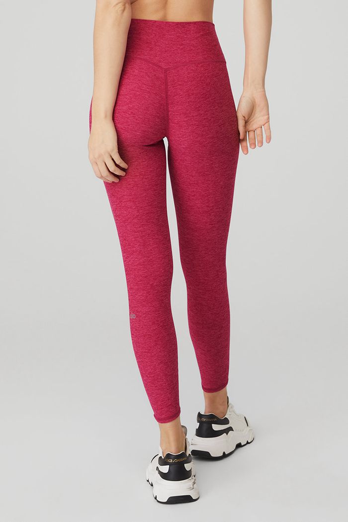 Red Alo Yoga Alosoft High-Waist 7/8 Highlight Women's Leggings | 37965SADF