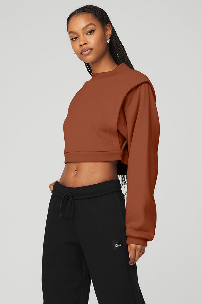 Red Alo Yoga Cropped Fresh Women's Jackets | 57619OQUF