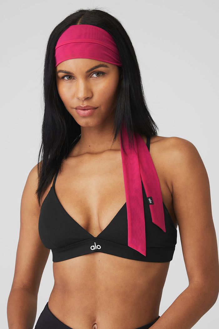 Red Alo Yoga Fresh Mesh Tie Women's Headband | 25960PSAN