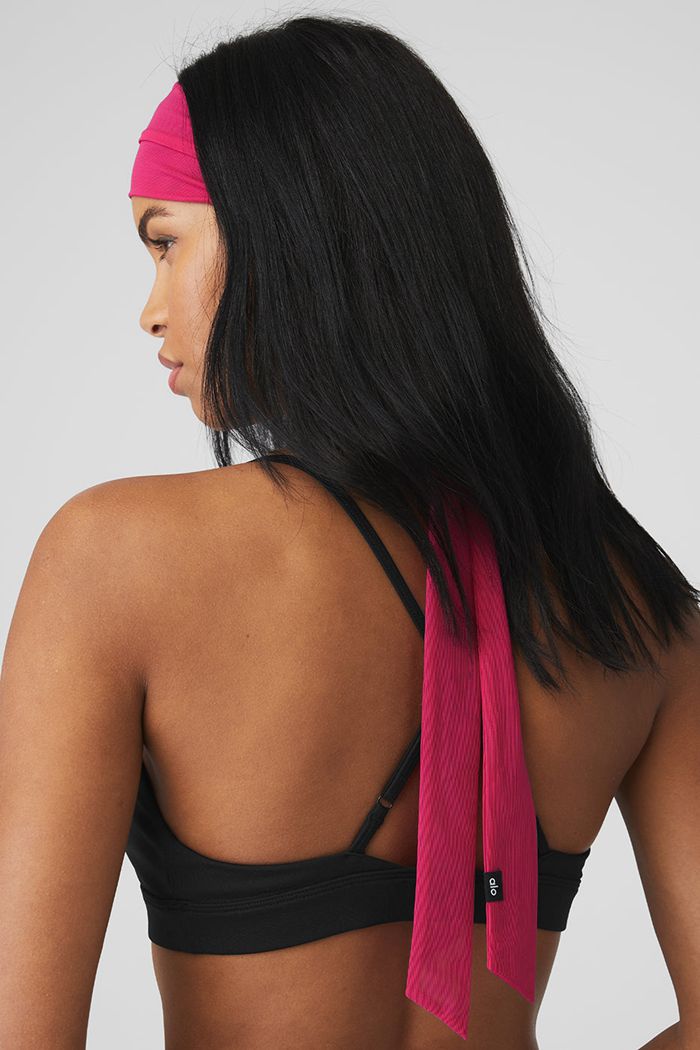 Red Alo Yoga Fresh Mesh Tie Women's Headband | 25960PSAN