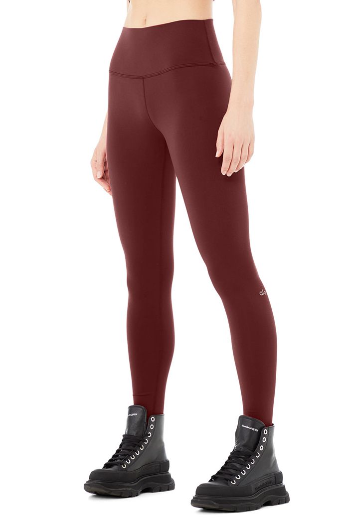 Red Alo Yoga High-Waist Airbrush Women's Leggings | 26379TDBJ