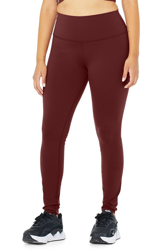 Red Alo Yoga High-Waist Airbrush Women's Leggings | 26379TDBJ