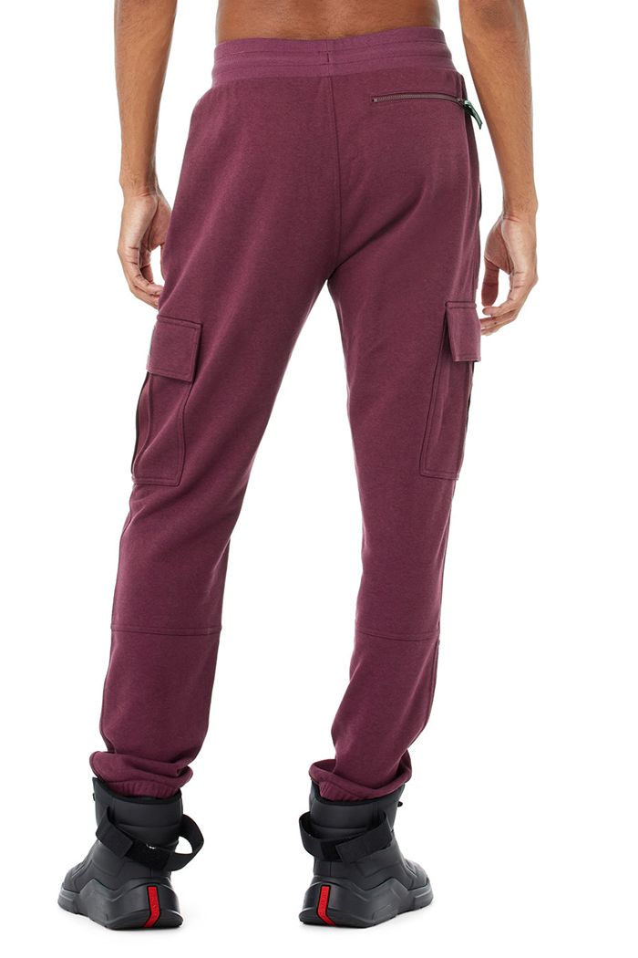 Red Alo Yoga Highline Cargo Sweat Men's Pants | 82539ILOP