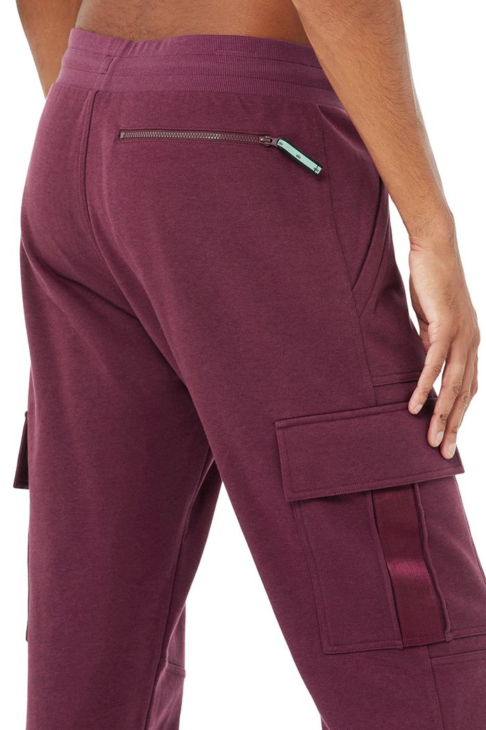 Red Alo Yoga Highline Cargo Sweat Men's Pants | 82539ILOP