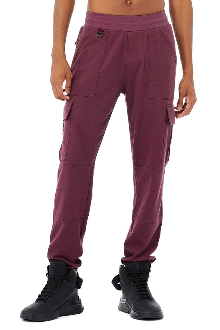 Red Alo Yoga Highline Cargo Sweat Men\'s Pants | 82539ILOP