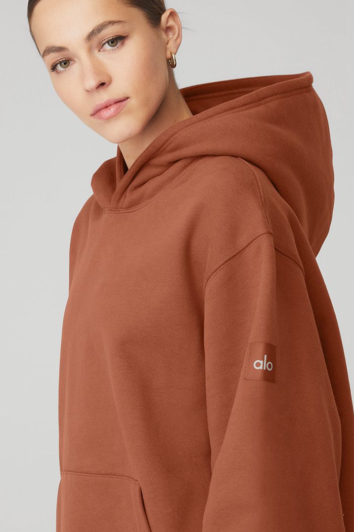 Red Alo Yoga Renown Women's Hoodie | 17540GKWH