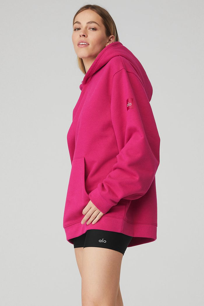 Red Alo Yoga Renown Women's Hoodie | 42918LREI