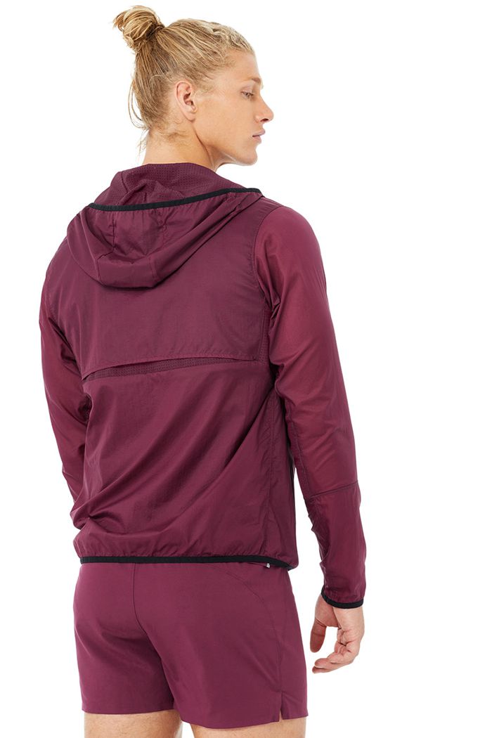 Red Alo Yoga Repeat Running Men's Jackets | 89240XSCF