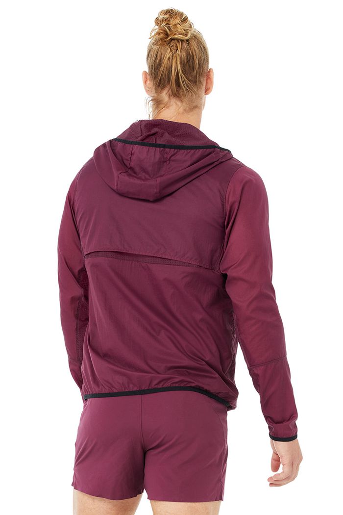 Red Alo Yoga Repeat Running Men's Jackets | 89240XSCF