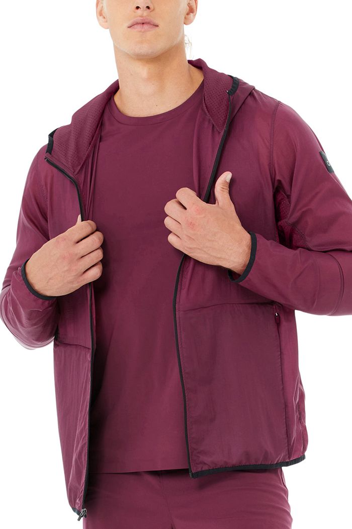 Red Alo Yoga Repeat Running Men's Jackets | 89240XSCF